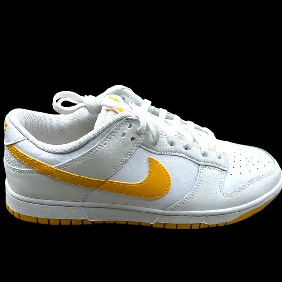 NIKE Dunk Low Retro 'White University Gold' Sneakers Size 10.5 - Picture 1 of 9